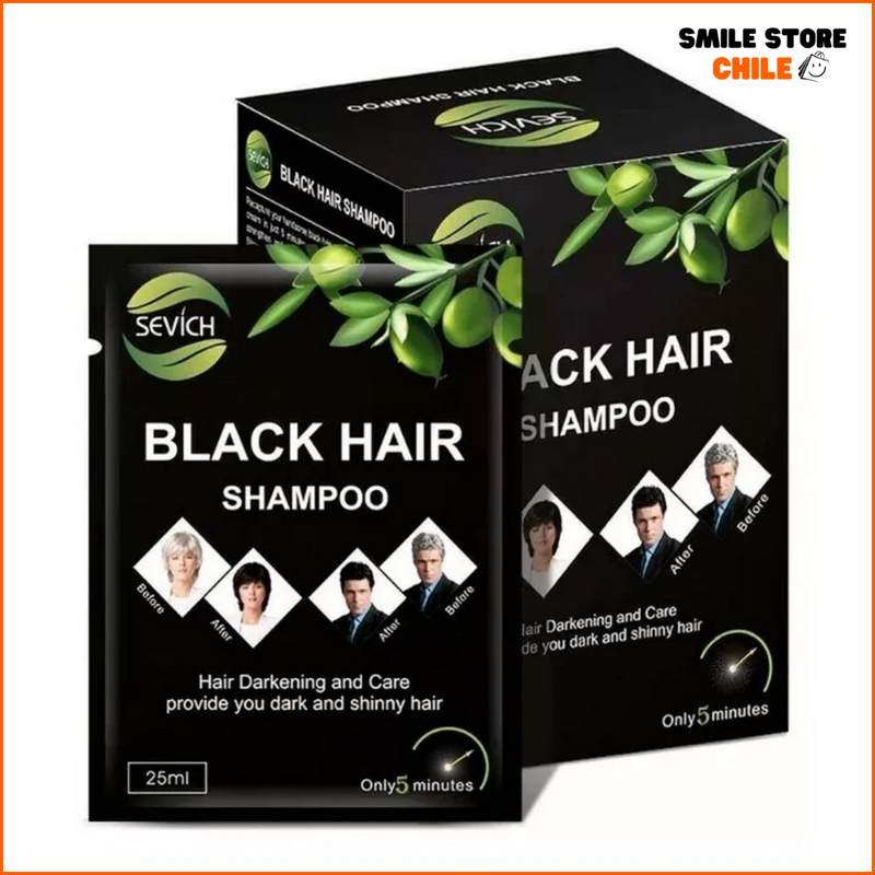 BLACK HAIR™  Champú pinta Canas color Negro